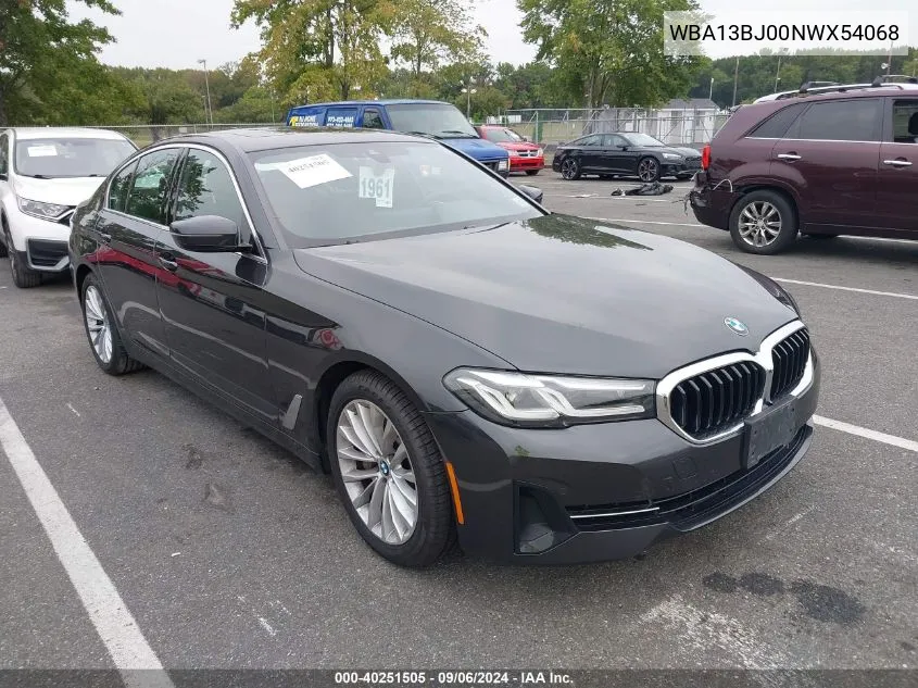 2022 BMW 530 I xDrive VIN: WBA13BJ00NWX54068 Lot: 40251505