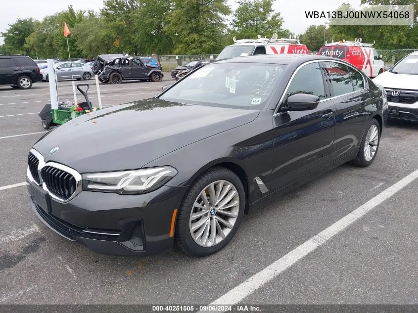 2022 BMW 530 I xDrive VIN: WBA13BJ00NWX54068 Lot: 40251505