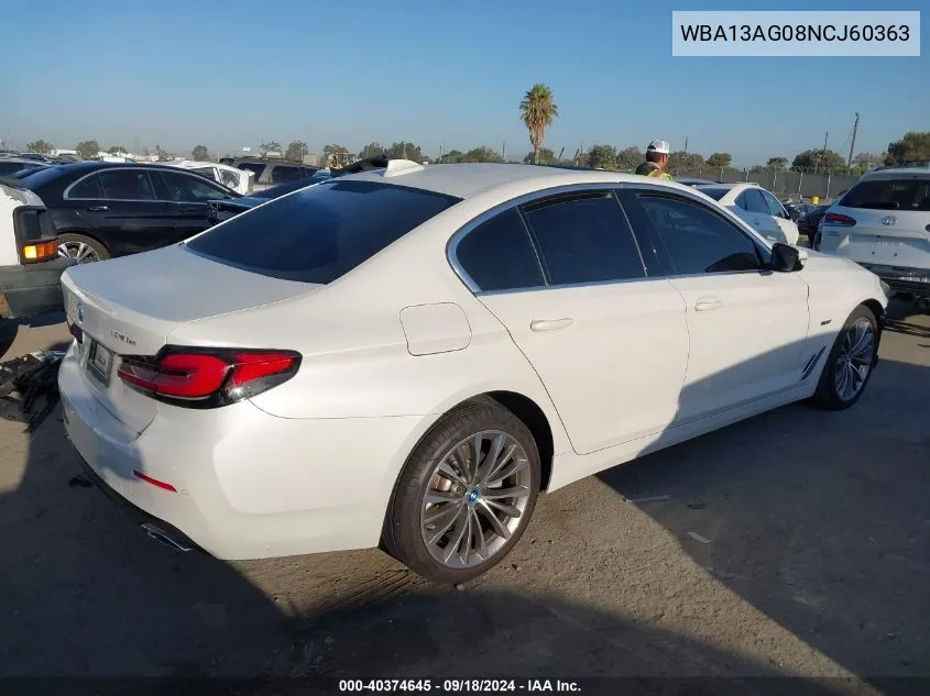 2022 BMW 530E VIN: WBA13AG08NCJ60363 Lot: 40374645