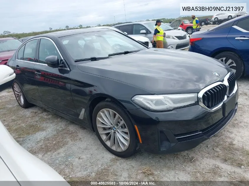 2022 BMW 530 I VIN: WBA53BH09NCJ21397 Lot: 40525583