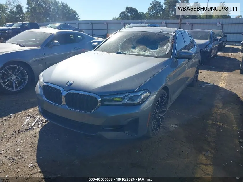 2022 BMW 530 I VIN: WBA53BH09NCJ98111 Lot: 40565689