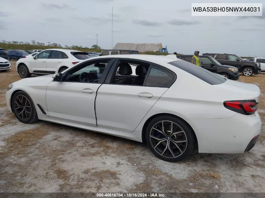 2022 BMW 530 I VIN: WBA53BH05NWX44031 Lot: 40616704