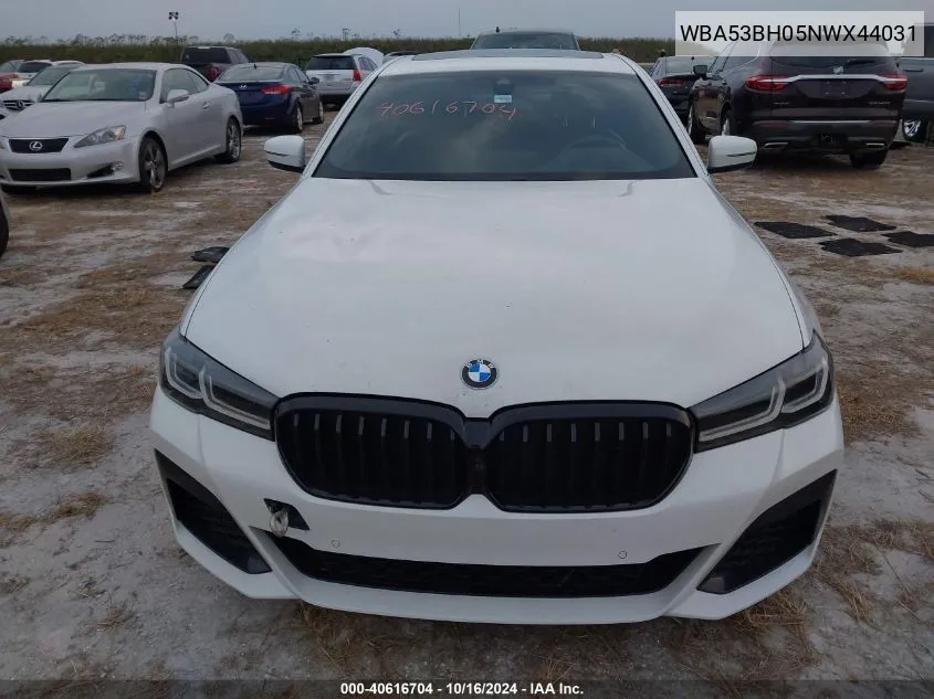 2022 BMW 530 I VIN: WBA53BH05NWX44031 Lot: 40616704