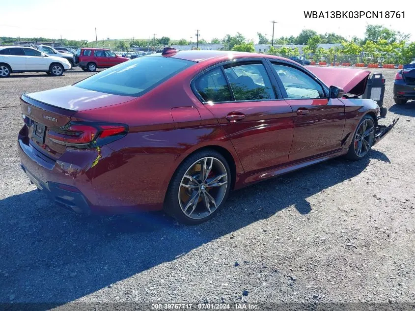 2023 BMW M550 I xDrive VIN: WBA13BK03PCN18761 Lot: 39767717