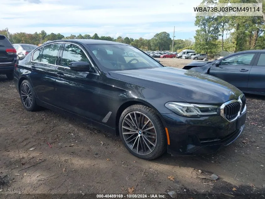 2023 BMW 540 I xDrive VIN: WBA73BJ03PCM49114 Lot: 40489169