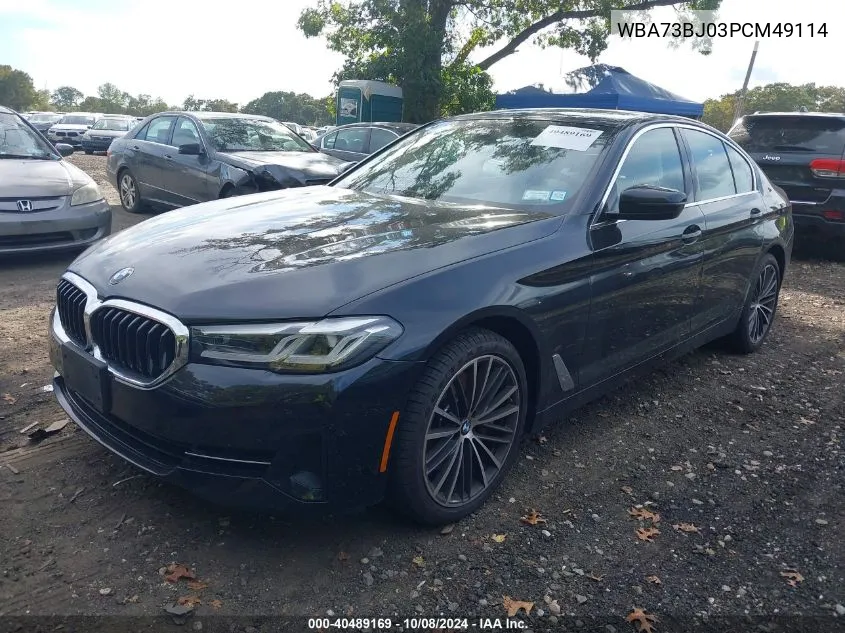 2023 BMW 540 I xDrive VIN: WBA73BJ03PCM49114 Lot: 40489169