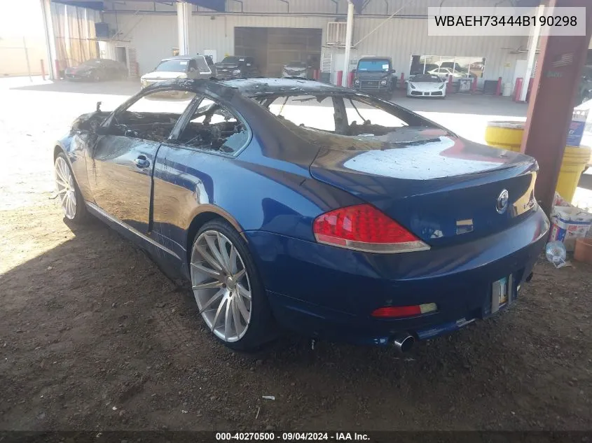 WBAEH73444B190298 2004 BMW 645Ci