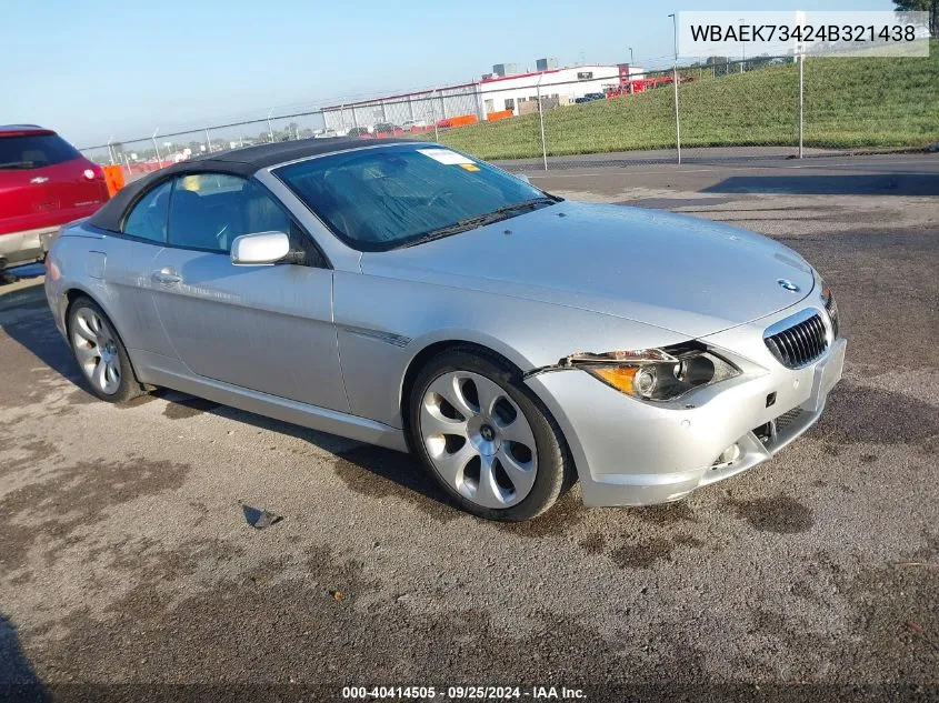 WBAEK73424B321438 2004 BMW 645Ci