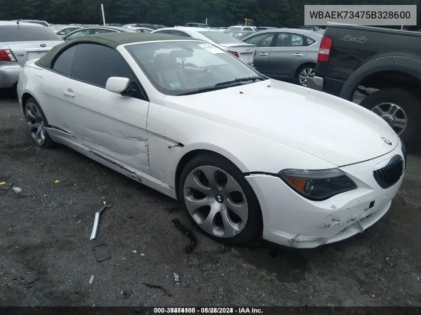 WBAEK73475B328600 2005 BMW 645Ci