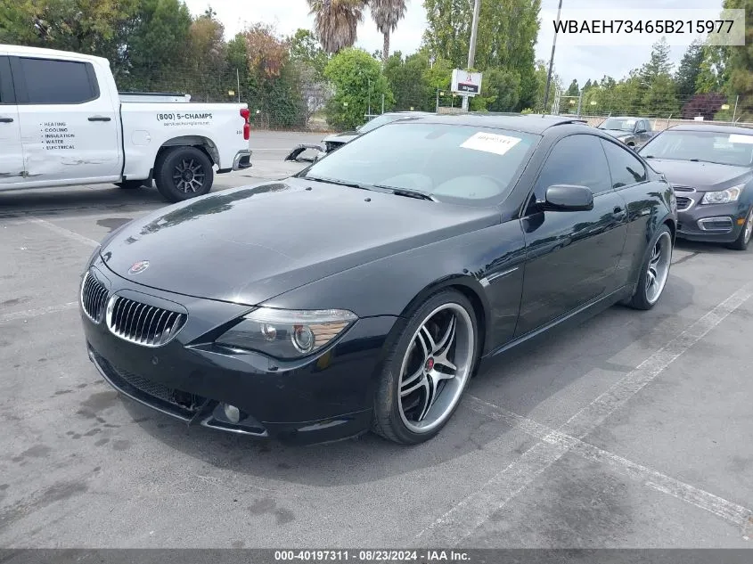 2005 BMW 645Ci VIN: WBAEH73465B215977 Lot: 40197311