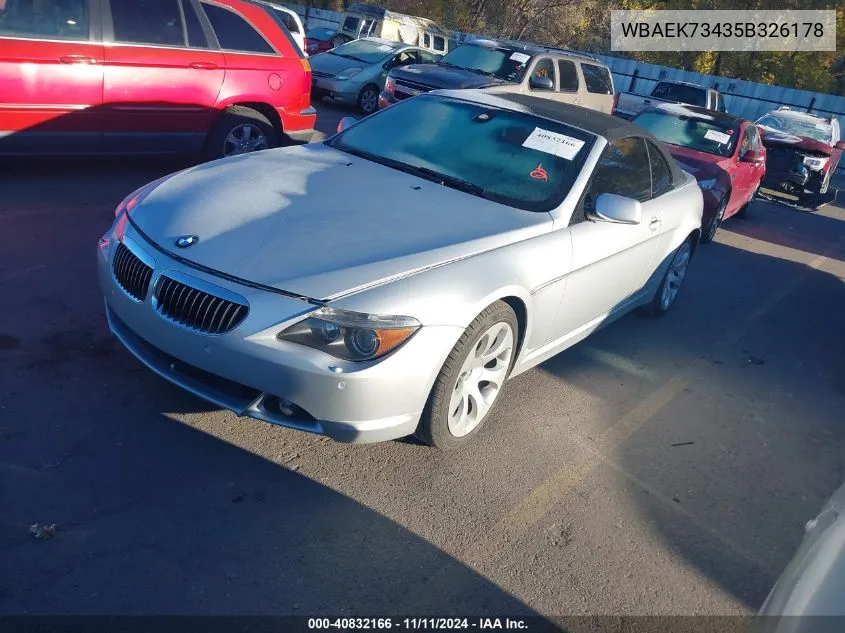 2005 BMW 645Ci VIN: WBAEK73435B326178 Lot: 40832166