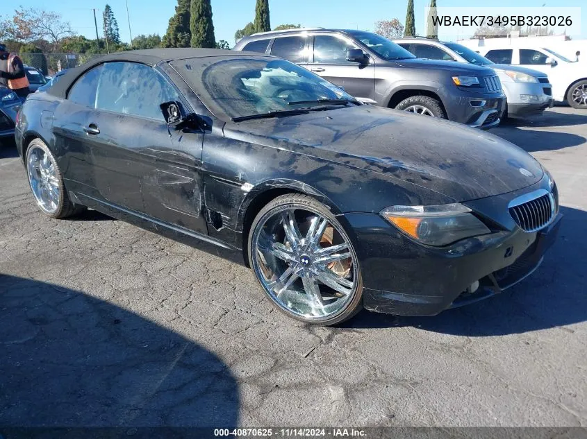 2005 BMW 645Ci VIN: WBAEK73495B323026 Lot: 40870625