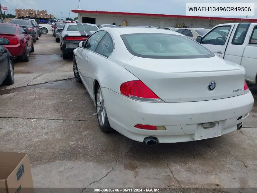 2006 BMW 650I VIN: WBAEH13496CR49506 Lot: 39636746