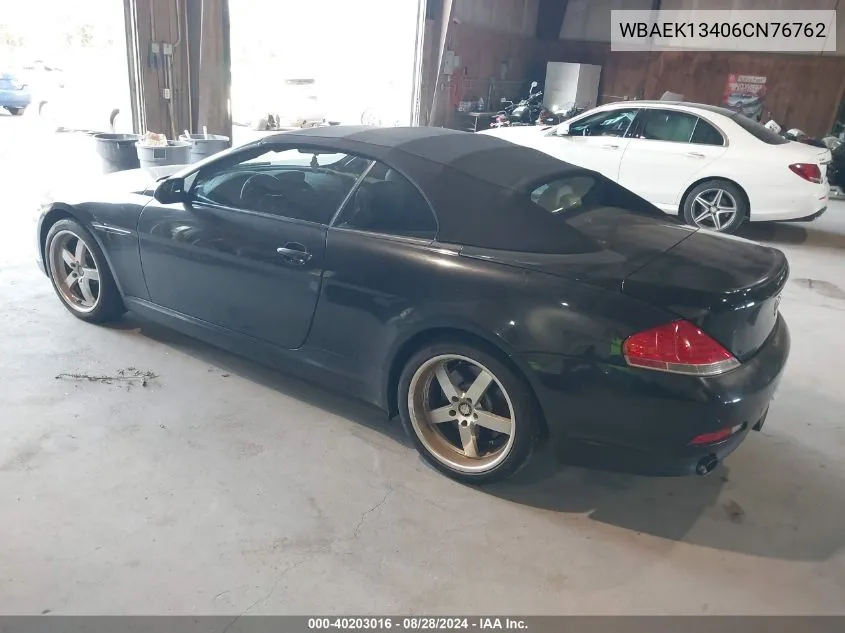 2006 BMW 650I VIN: WBAEK13406CN76762 Lot: 40203016