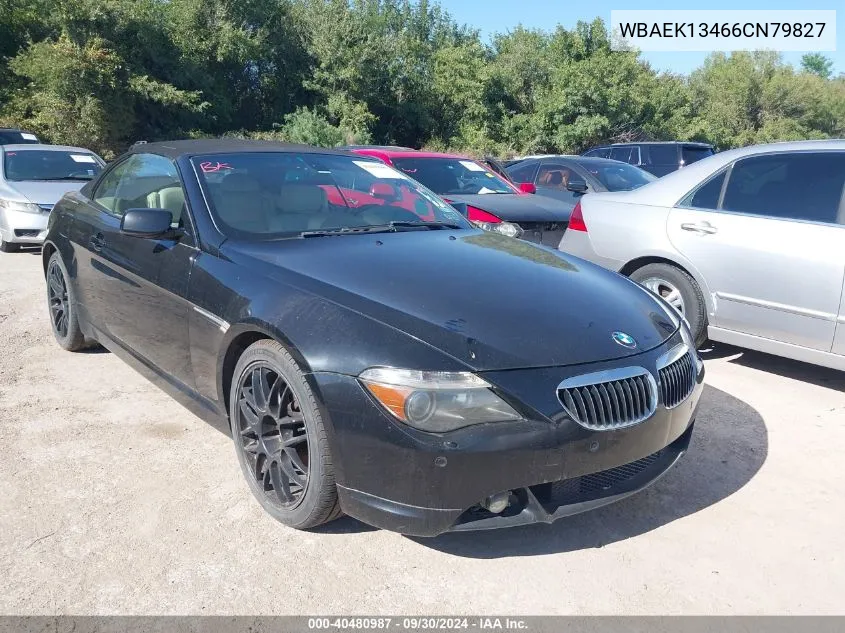 2006 BMW 650I VIN: WBAEK13466CN79827 Lot: 40480987