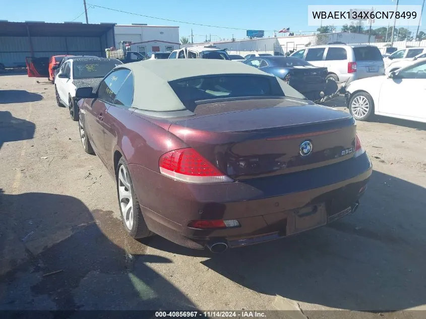 2006 BMW 650I VIN: WBAEK134X6CN78499 Lot: 40856967