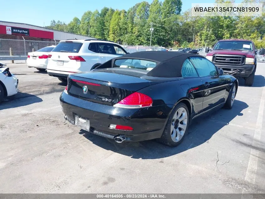 2007 BMW 650I VIN: WBAEK13547CN81909 Lot: 40164505