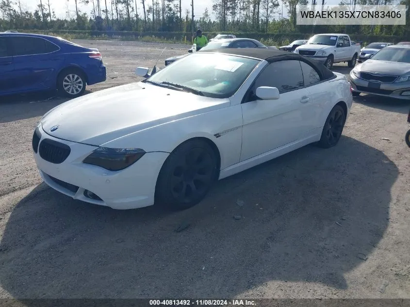 2007 BMW 650I VIN: WBAEK135X7CN83406 Lot: 40813492