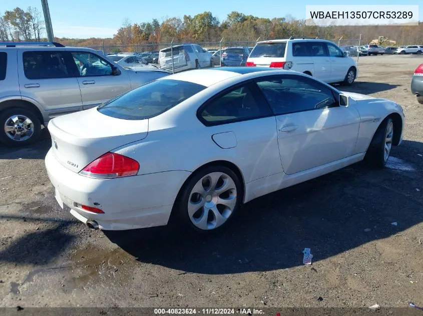 2007 BMW 650I VIN: WBAEH13507CR53289 Lot: 40823624