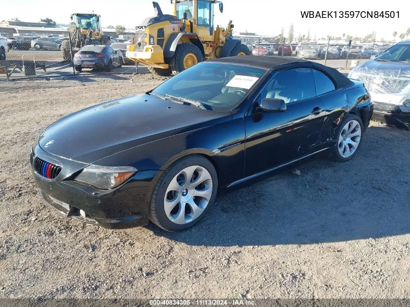 2007 BMW 650I VIN: WBAEK13597CN84501 Lot: 40834305