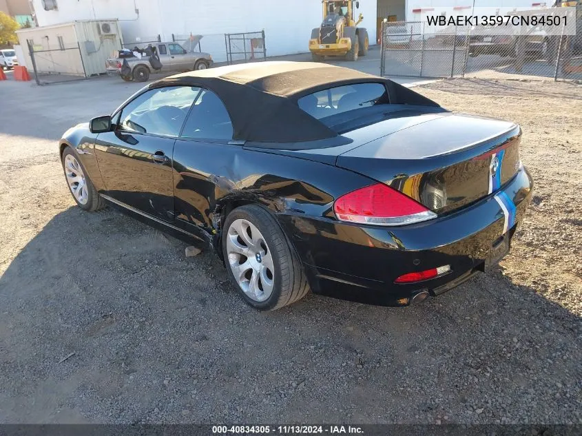 2007 BMW 650I VIN: WBAEK13597CN84501 Lot: 40834305