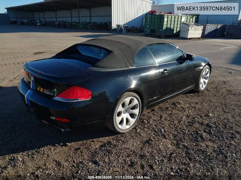 2007 BMW 650I VIN: WBAEK13597CN84501 Lot: 40834305