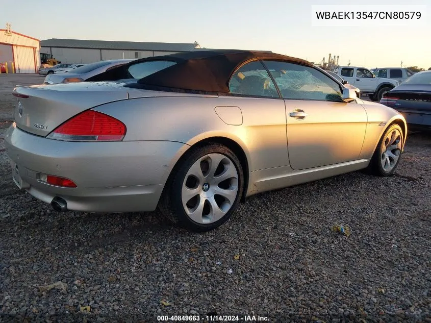 2007 BMW 650I VIN: WBAEK13547CN80579 Lot: 40849663