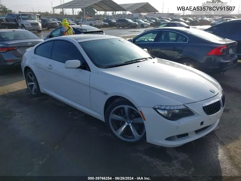 2008 BMW 650I VIN: WBAEA53578CV91507 Lot: 39766254