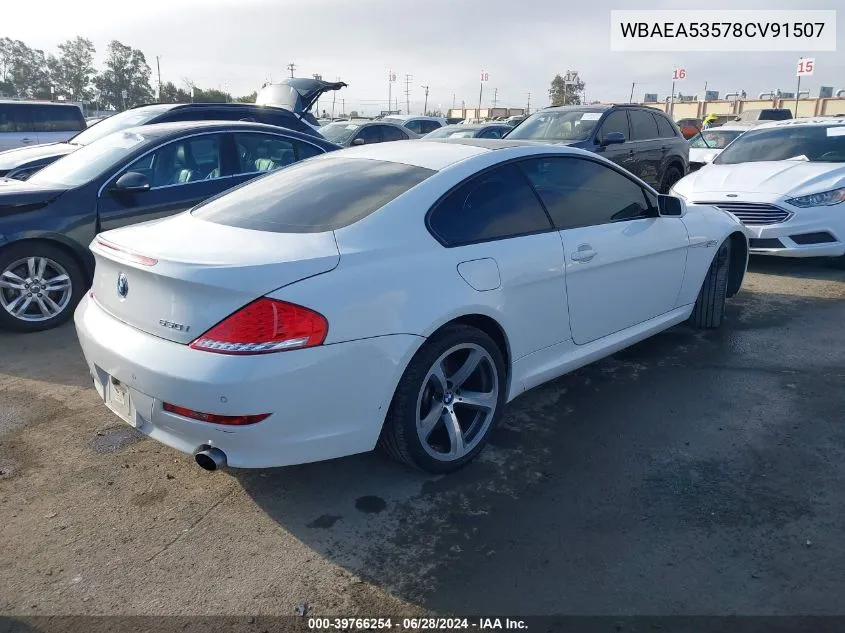 WBAEA53578CV91507 2008 BMW 650I