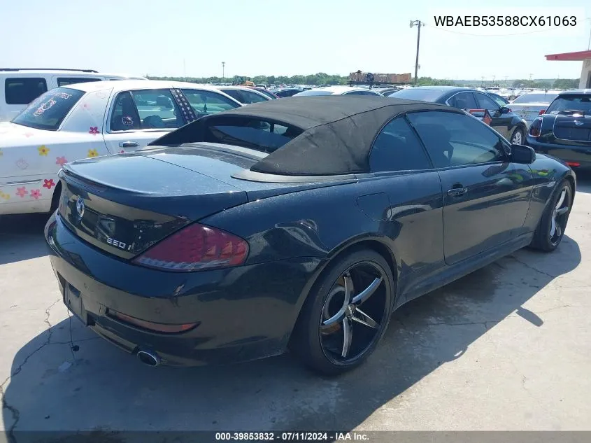 WBAEB53588CX61063 2008 BMW 650I