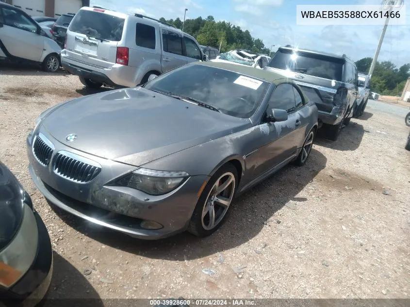 WBAEB53588CX61466 2008 BMW 650I