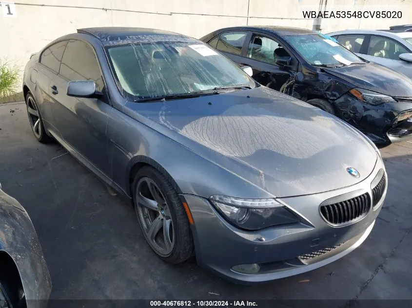 2008 BMW 650I VIN: WBAEA53548CV85020 Lot: 40676812