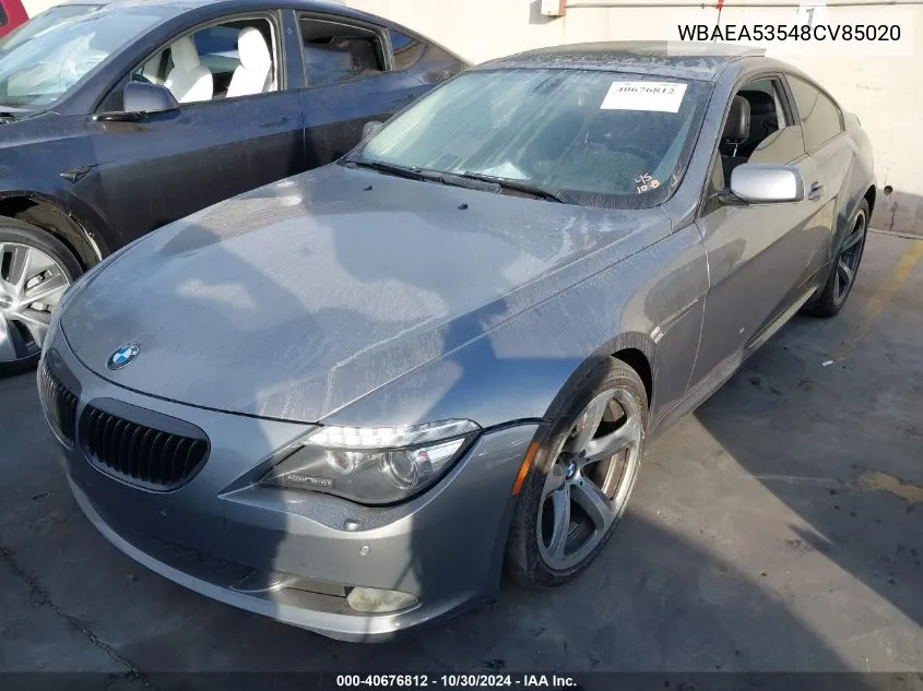 2008 BMW 650I VIN: WBAEA53548CV85020 Lot: 40676812