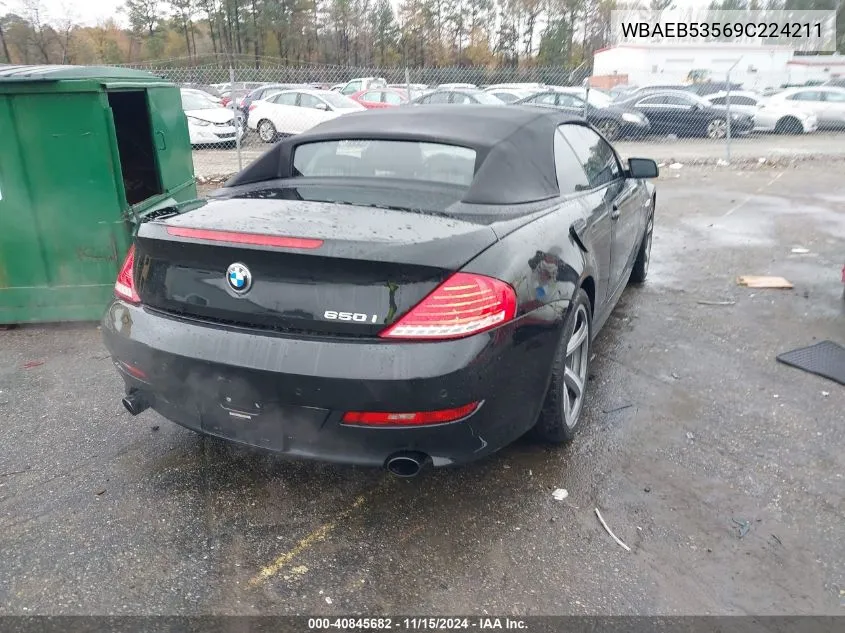 2009 BMW 650I VIN: WBAEB53569C224211 Lot: 40845682