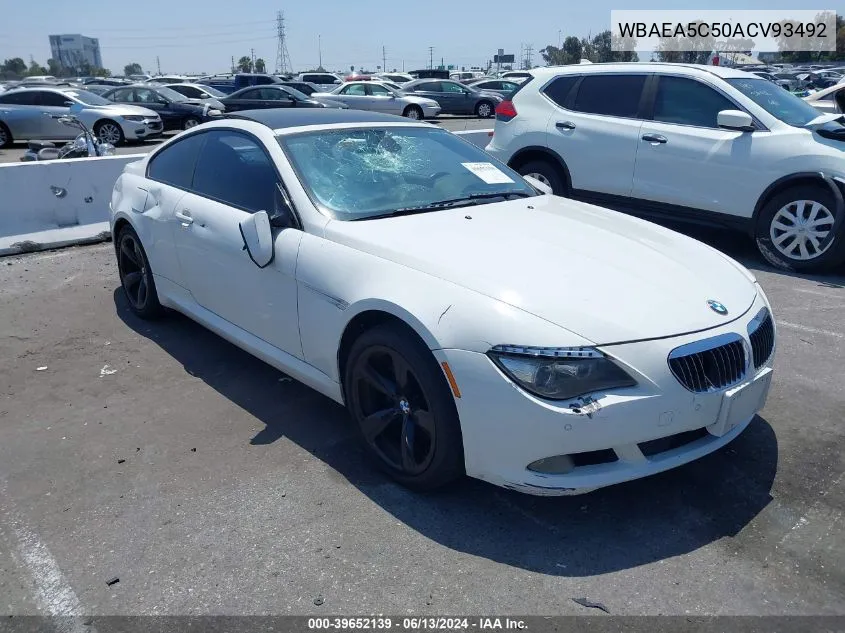 WBAEA5C50ACV93492 2010 BMW 650I