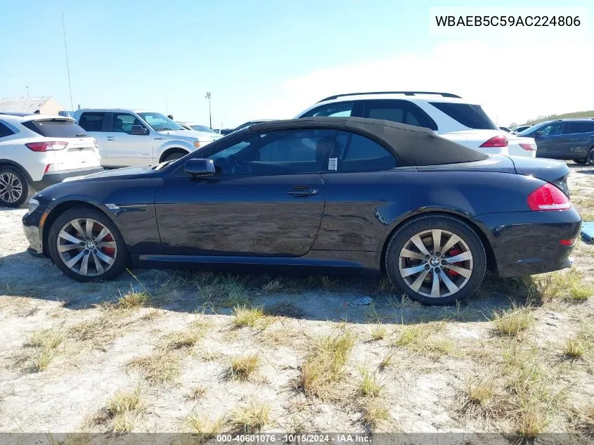 2010 BMW 650I VIN: WBAEB5C59AC224806 Lot: 40601076