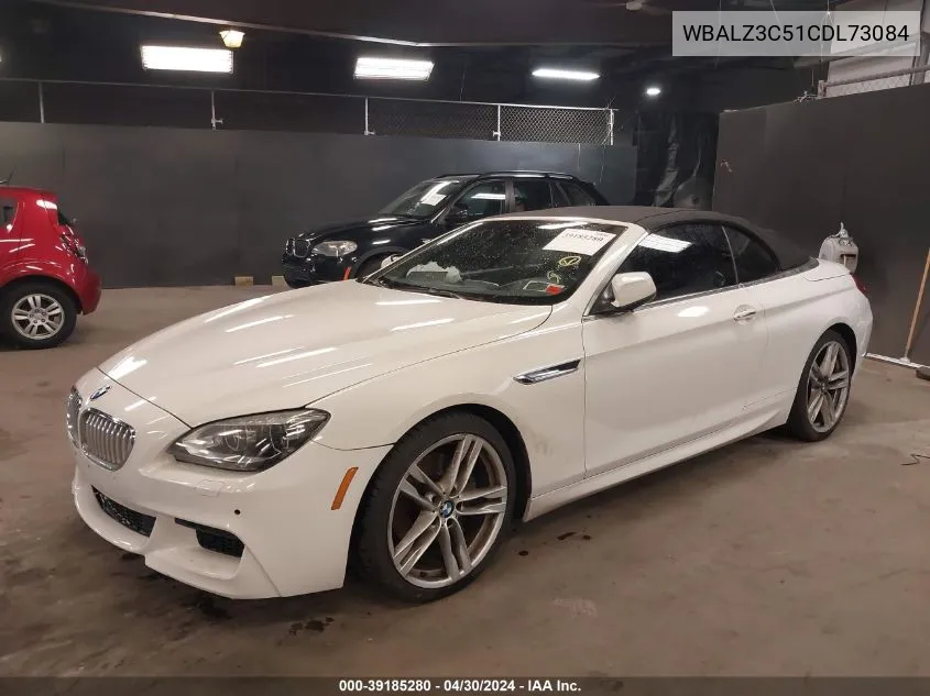 2012 BMW 650I VIN: WBALZ3C51CDL73084 Lot: 39185280