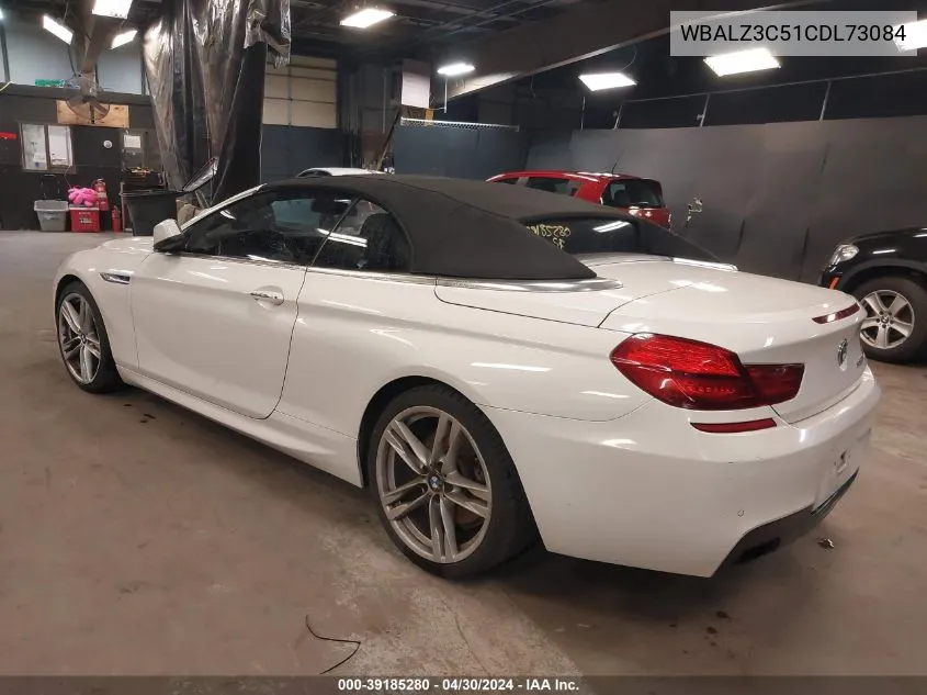 2012 BMW 650I VIN: WBALZ3C51CDL73084 Lot: 39185280