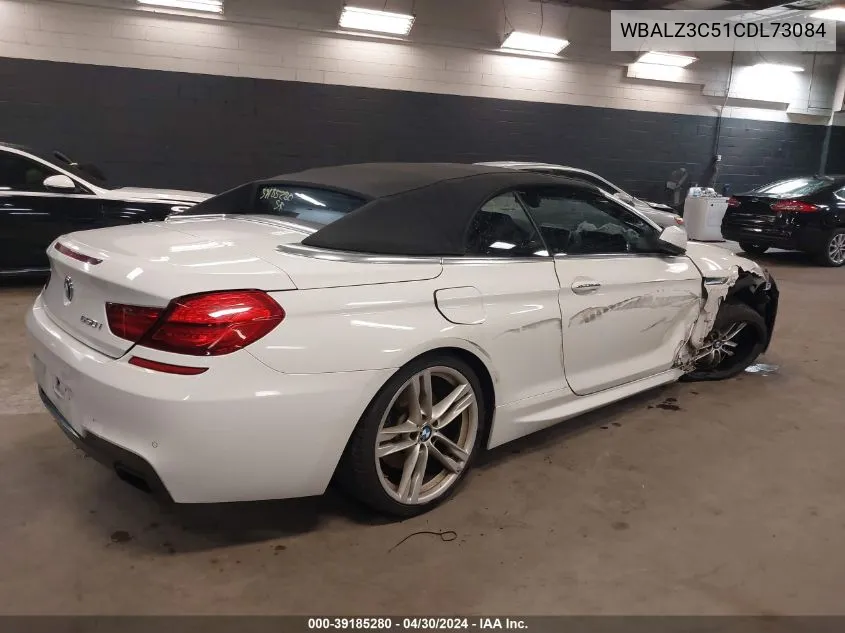 2012 BMW 650I VIN: WBALZ3C51CDL73084 Lot: 39185280