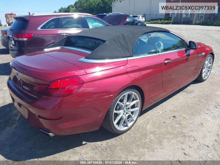 2012 BMW 650I VIN: WBALZ3C5XCC397339 Lot: 39710830