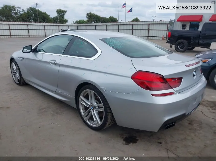 WBALX5C58CC893922 2012 BMW 650I xDrive