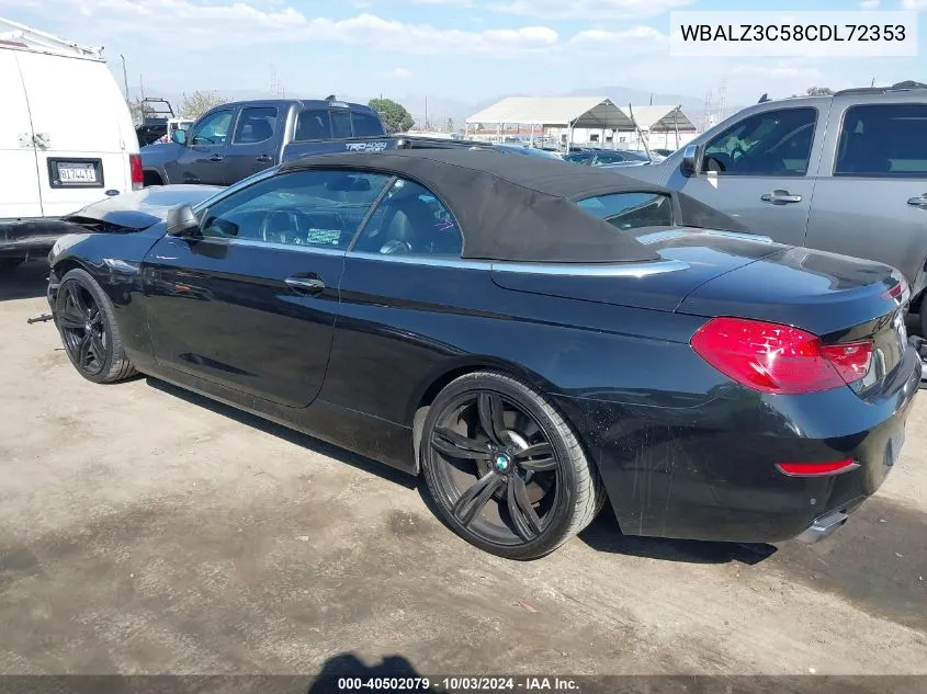 2012 BMW 650I VIN: WBALZ3C58CDL72353 Lot: 40502079