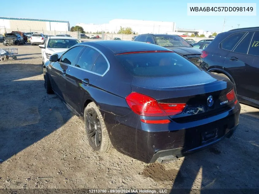 2013 BMW 650 Xi VIN: WBA6B4C57DD098149 Lot: 12113750