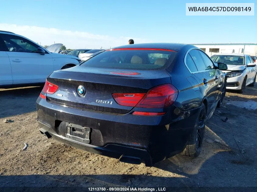 2013 BMW 650 Xi VIN: WBA6B4C57DD098149 Lot: 12113750