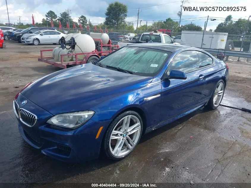 2013 BMW 640I VIN: WBALW3C57DC892575 Lot: 40404404