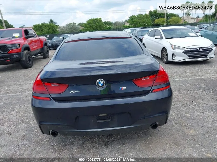 WBA6B8C5XED452478 2014 BMW 640I Gran Coupe xDrive