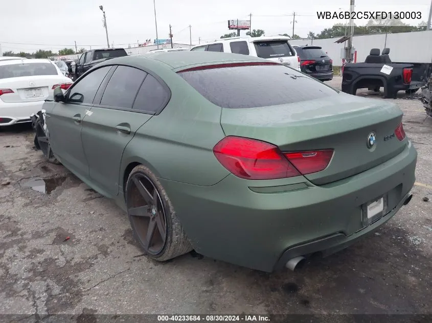 WBA6B2C5XFD130003 2015 BMW 650I Gran Coupe