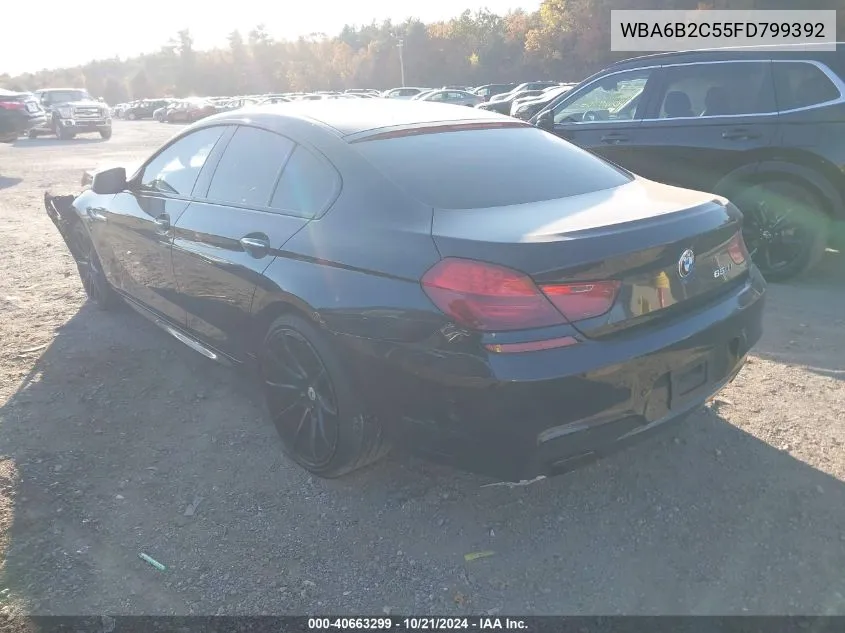 2015 BMW 650I Gran Coupe VIN: WBA6B2C55FD799392 Lot: 40663299