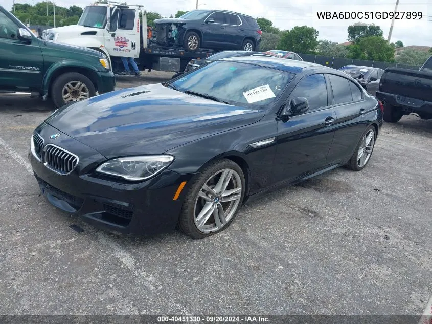 2016 BMW 640I Gran Coupe VIN: WBA6D0C51GD927899 Lot: 40451330