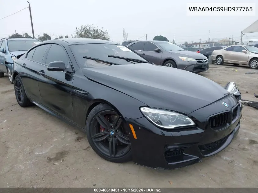 2017 BMW 650I Gran Coupe VIN: WBA6D4C59HD977765 Lot: 40610451